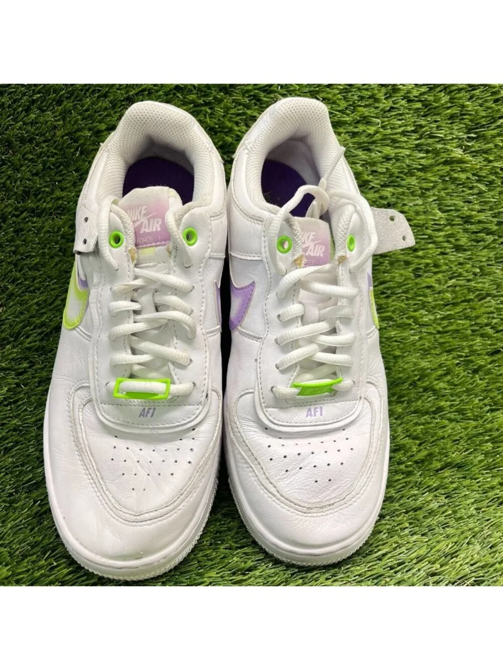 Nike Air Force 1 Shadow Low Womens Size 8.5 White Green Athletic Shoes Sneakers